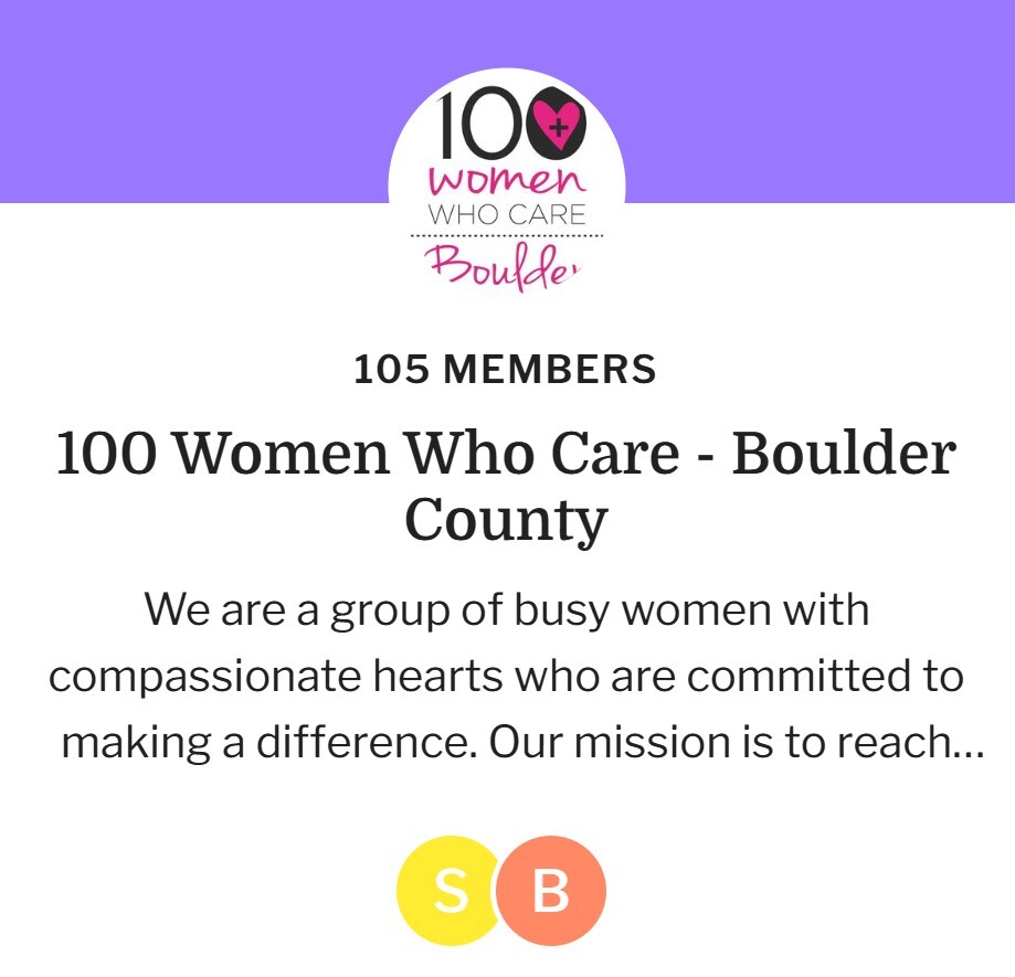 100 Women Who Care - Boulder County